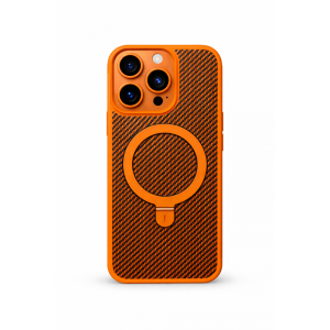 Premium Carbon MagSafe Case за iPhone 17 - Оранжев