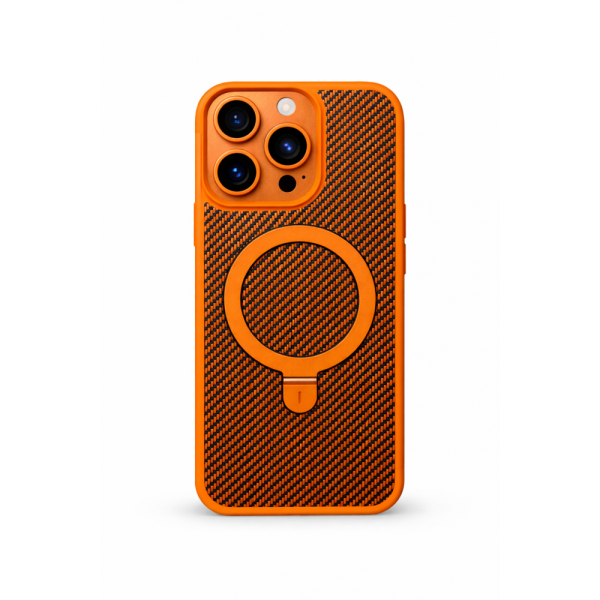 Premium Carbon MagSafe Case за iPhone 17 Pro Max - Оранжев