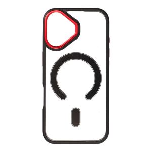 Калъф за iPhone 17 Color Edge Mag Cover, съвместим с MagSafe, черен с червено