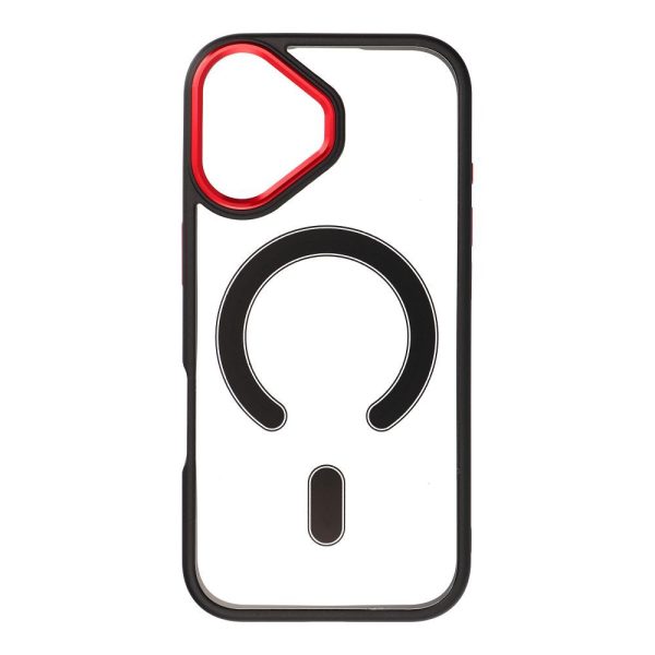 Калъф за iPhone 17 Pro Color Edge Mag Cover, съвместим с MagSafe, черен с червено