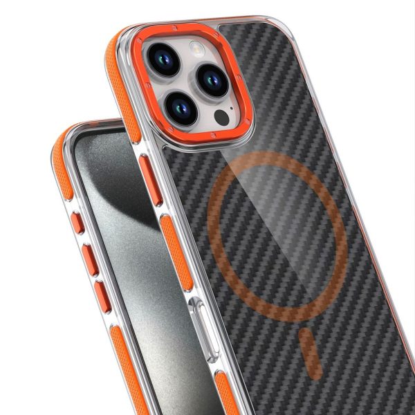 Калъф за iPhone 17 Pro Fiber, съвместим с MagSafe, оранжев