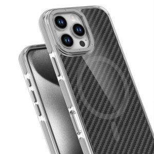 Калъф за iPhone 17 Fiber, съвместим с MagSafe, сив