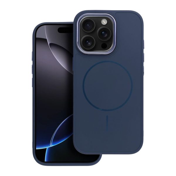 Калъф за iPhone 17 Pro Frame Mag Cover, съвместим с MagSafe, син