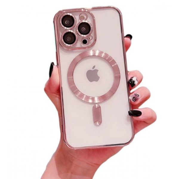 Кейс  Luxury Case with Magsafe iPhone 17 Pro -розов