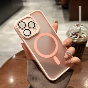 Луксозен кейс Magsafe камера за iPhone 17 - Розов