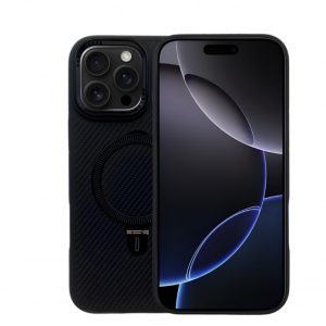 Premium Carbon MagSafe Case  за iPhone 17 - Titanium черен